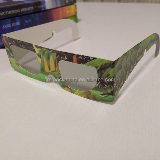 Custom Printing Paper Disposable Cinema Anaglyph Linear Polarized 3D Glasses
