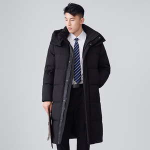 Women's Long Down Jacket Thickened Warm White Duck Down Coat With Detachable Hat Windproof For Professional Work Uniforms - Product Image 4