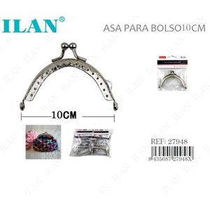 Manico semicircolare per borsa Ilan 10 cm con incisione a rilievo per borse - Product Image 1