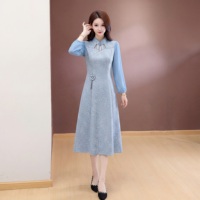 Ensemble deux pièces pour femme, style chinois moderne, Cheongsam avec boutons jacquard, grandes tailles, OEM, vente en gros, nouvelle collection