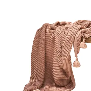OEKO-TEX Nordic Style 100%Acrylic Blanket Knitted Sofa Blanket Best Quality Throw Blanket