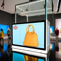 HXXK TOUCH Affichage LCD interactif personnalisé Vitrine Intérieure Holobox avec ventilateur 3D Hologramme 3D Écran tactile Publicité