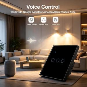 Interruptor de Luz Táctil Inteligente Tuya Zigbee 10A para la UE, de Vidrio Templado Negro, Monopolar, Control Remoto por App, Temporizador, Control por Voz, 400W/Gang - Product Image 4