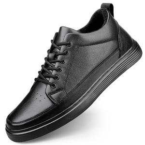 Zapatos de Cuero Genuino de Color Sólido para Hombre, Nueva Tendencia de Moda de Primavera y Otoño, Transpirables, con Cierre de Cordones, Suela Suave, Deportivos Casuales - Product Image 1