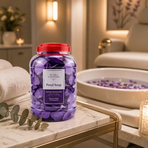 Jabón de Pétalos de Lavanda Hecho a Mano, Barra Limpiadora Botánica Ecológica, Forma de Flor, Jabón Sólido Natural con Aroma Suave para Baño y Cuerpo - Product Image 4
