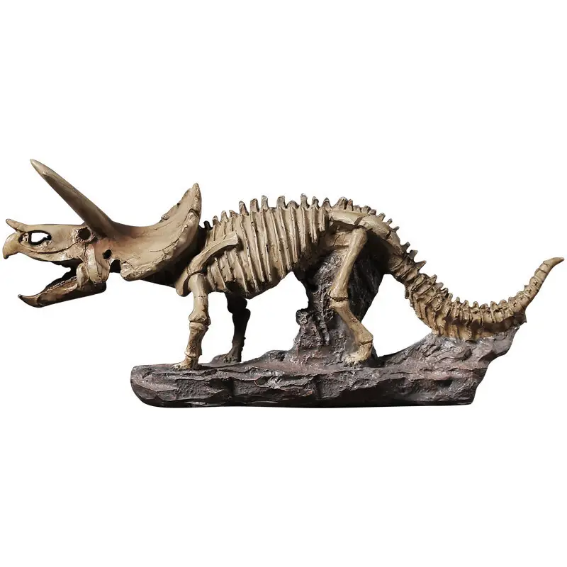 Retro Triceratops Hóa Thạch Nhựa Trang Trí Nhà Sáng Tạo Phòng Khách Hiên Văn Phòng Cửa Sổ Khủng Long Máy Tính Để Bàn Bảng Trang Trí