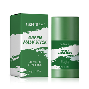 Masque facial en stick à l'acide hyaluronique et au camélia vert pour peaux à tendance acnéique, contrôle du sébum, purification des pores, argile, soin vegan GREENLEM - Product Image 2
