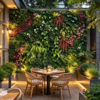 Panneaux muraux en herbe artificielle résistants aux intempéries, lavande artificielle, anti-UV, fausse fleur murale pour la décoration murale commerciale
