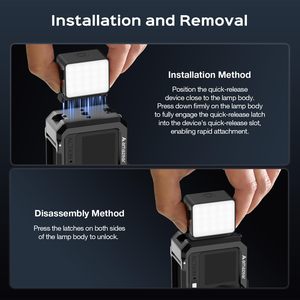 Luz de Relleno LED Amazear para Cámara DJI Osmo Action 6, Luz de Alta Intensidad con Base Magnética y Soporte de Zapata Fría, Recargable por USB-C - Product Image 3