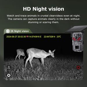 Cámara de Seguridad GPS 4G IP66 Impermeable con Visión Nocturna a Todo Color, Batería Solar, Cámara Solar de Camuflaje Completo para Caza - Product Image 5
