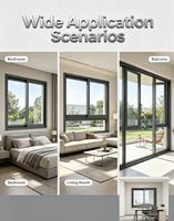 Ventana Corredera de Aluminio Moderna YATTON con Certificación CE, Diseño Horizontal, Sistema de Seis Rieles, Resistente al Viento, Eficiente Energéticamente, para Escuelas y Cocinas