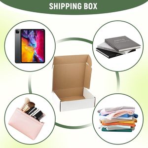 再生材料 10x8x3 英寸运输箱 白色牛皮纸瓦楞纸板邮寄箱 用于邮寄文献 邮政局大号 - Product Image 4
