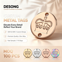Emblème en alliage de zinc durable, plaque de logo 3D personnalisée, étiquette métallique électro-plaquée pour vêtements, bagages, meubles