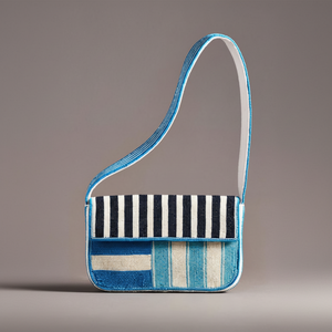 Pochette de soirée brodée de perles de rocaille et de fils - Product Image 1