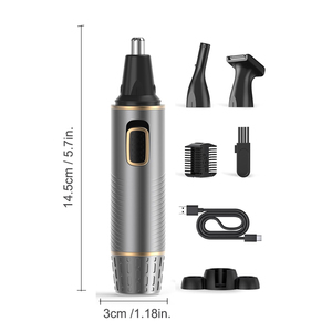 เครื่องโกนหนวด mry MINI 3 in 1แบบชาร์จไฟได้เครื่องโกนหนวดเคราเครื่องเล็มขนจมูกแบบมืออาชีพไร้สายเครื่องเล็มขนหูและจมูกสำหรับผู้ชาย - Product Image 4