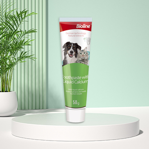 Brosse à dents pour chien et chat Bioline, dentifrice liquide au calcium écologique pour animaux de compagnie, 50g - Product Image 4