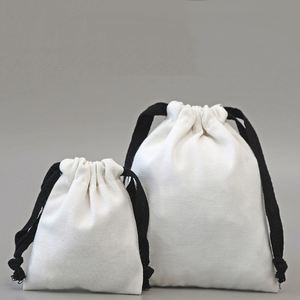 ถุงผ้าแคนวาสขนาด 13x16 ซม. น้ำหนัก 8 ออนซ์ พร้อมเชือกผูกสำหรับใส่เครื่องสำอาง - Product Image 2