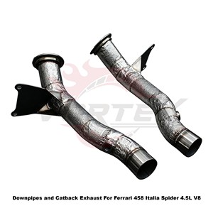 Vortex SS304 Valved Exhaust System Heat Shield Downpipes for Ferrari 458 Italia Spider 4.5L V8 Direct Fit Tuning <b>Kits</b> - Product Image 5