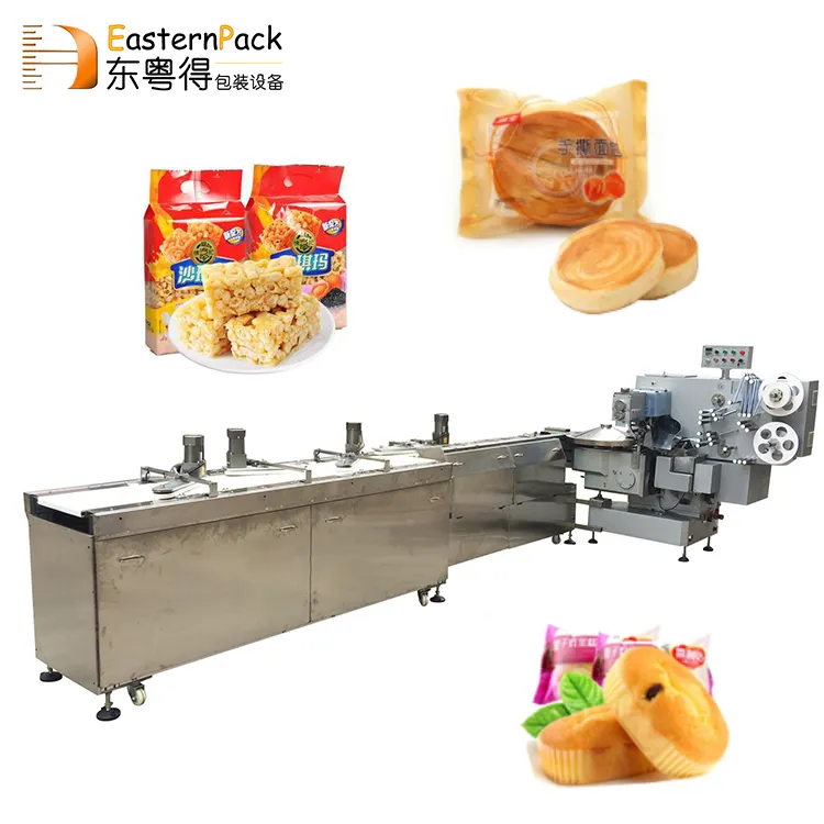 Automatische Eiswürfel Pickle Flow Pack Fleisch Wiegen Gefrorene Burger Brötchen Verpackung Huhn Verpackungs maschine