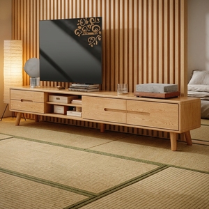 Meuble TV <span class=keywords><strong>JYN</strong></span>, meuble de rangement moderne et minimaliste en chêne, meuble mural pour TV, meuble de sol en bois de petite taille pour salon - Product Image 4