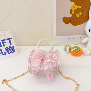 กระเป๋าถือสำหรับเด็กกระเป๋าใส่เหรียญแบบถือประดับมุกแนวโบราณสำหรับเด็กผู้หญิงขนาดเล็ก - Product Image 4