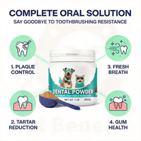 Poudre dentaire pour animaux de compagnie (chiens et chats) avec farine d'algues et curcuma – Favorise la santé des gencives, de la bouche et le soutien immunitaire – Vente en gros