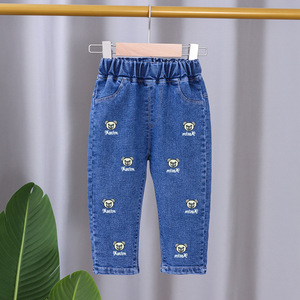 Nouveauté Printemps : Jeans décontractés coupe droite pour enfants et pantalon large à motif étoile à cinq branches - Product Image 6