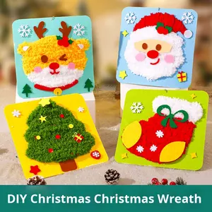 Kit <span class=keywords><strong>de</strong></span> matériel <span class=keywords><strong>de</strong></span> <span class=keywords><strong>maternelle</strong></span> fait à la main amusant et créatif décorations <span class=keywords><strong>de</strong></span> Noël transfrontalières pour enfants cadeau <span class=keywords><strong>de</strong></span> couture en tissu non tissé - Product Image 3