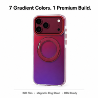 Étui magnétique avec support rotatif à 360° et coque de téléphone IMD dégradée pour iPhone 17 Pro Max avec protection d'objectif d'appareil photo, conception personnalisée OEM