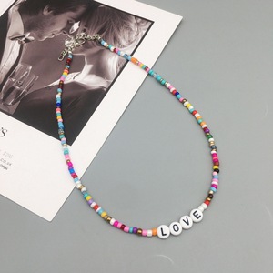 Boho fatto a mano fai da te collana colorata di perline con Logo con <span class=keywords><strong>nome</strong></span> personalizzato collana con girocollo <span class=keywords><strong>per</strong></span> donne e ragazze - Product Image 5