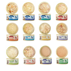 पालतू गीले खाद्य आपूर्तिकर्ता थोक उच्च प्रोटीन समुद्री भोजन चिकन लाल मांस 85 ग्राम पालतू बिल्ली गीला भोजन डिब्बाबंद + टुना + सैल्मन - Product Image 2