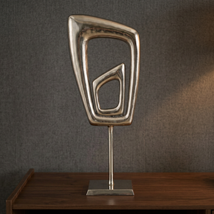 Abstract Geometric Aluminum Handmade Modern Sculpture Eco-Friendly Durable Tabletop Art for Home Office Display - Product Image 2