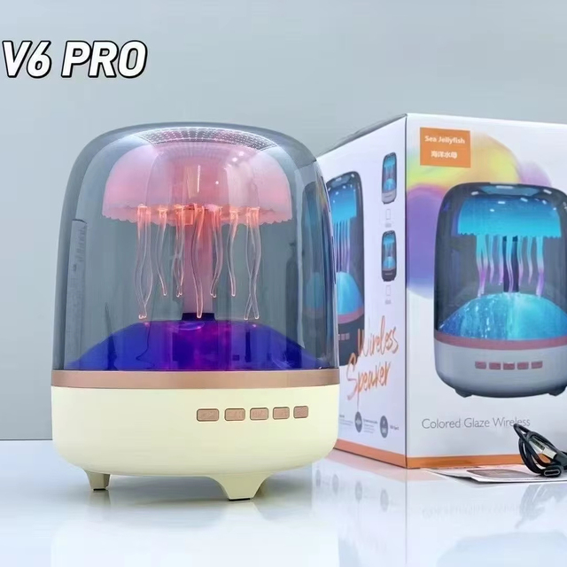 V6PRO Crystal Rainbow Light Audio Mini Portable Speaker Computer CD Subwoofer Christmas Gift