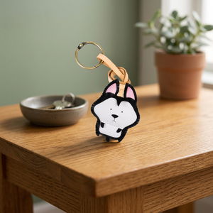 Premium Husky Hanging Leather <b>Charm</b> with Cartoon Design Double-Sided and Colorful Waterproof & Customizable for <b>Bags</b> - Product Image 3
