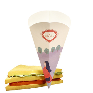 Porta Crepas <span class=keywords><strong>de</strong></span> Papel Kraft en Forma <span class=keywords><strong>de</strong></span> Cono con Logotipo Personalizado para Envasado <span class=keywords><strong>de</strong></span> Alimentos y Azúcares para Servir y Almacenar - Product Image 2
