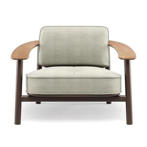 Ensemble de canapés d'extérieur en bois massif en forme de L avec structure en alliage d'aluminium, mobilier de jardin imperméable pour villa, cour et balcon - Product Image 4