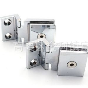 Charnières en acier inoxydable Fulida F-2026C, finition miroir brossé, modernes et simples, pour portes d'armoires, accessoires de fixation pour verre - Product Image 1