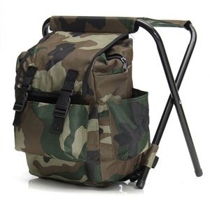 Custom Vintage Folding Camping Fishing <b>Chair</b> Portable Polyester <b>Backpack</b> Seat Bag Sturdy for Outdoor Venture Hiking - Product Image 3