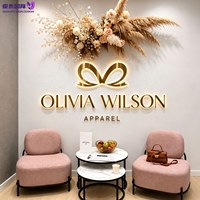 Enseigne rétroéclairée LED personnalisée pour salon de beauté, enseigne lumineuse, logo mural 3D en métal personnalisé de luxe, décoration intérieure et extérieure pour boutique