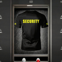 T-shirt d'uniforme de sécurité classique pour gardien de corps, tenue de travail professionnelle avec impression 3D, en polyester léger et respirant, unisexe