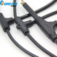 Connecteur de câble étanche électrique DREAM IP67 à 3 voies, type T, connecteur de câblage à 2 broches