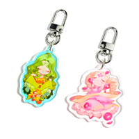 Porte-clés promotionnels en acrylique personnalisés avec impression UV, breloques holographiques en époxy sur le thème de l'anime, vente en gros