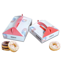 Vente en gros de boîte d'emballage de bouffée de dessert beignet avec logo personnalisé boîte d'emballage de papier de gâteau de tarte aux oeufs de boulangerie avec poignée