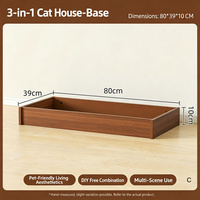 Vente flash : Maison pour chat 3-en-1, villa pour chat, mobilier partagé entre humain et animal, abri multifonctionnel pour chat d'intérieur