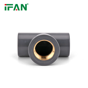IFAN GB mẫu miễn phí uPVC phù hợp cho hệ thống ống nước PN16 TEE <span class=keywords><strong>Union</strong></span> ổ cắm khuỷu tay uPVC ống dẫn phụ kiện tối màu xám 20-110mm uPVC phụ kiện - Product Image 2