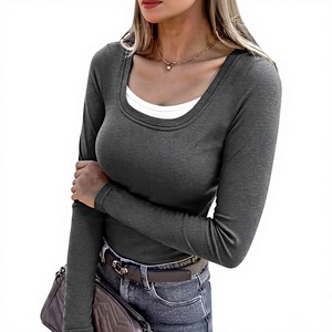 Camisetas de Chifón Transpirables de Alta Calidad con Estampado de Moda, Plisadas y con Puntos, de Corte Ajustado, Novedad 2025 para Mujer - Product Image 3