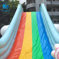 Châteaux gonflables commerciaux avec toboggan gonflable en forme de bol de ramen, nuages arc-en-ciel amusants et mignons pour enfants et adultes