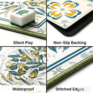 Tapis de Mahjong personnalisable avec logo, antidérapant et insonorisant, 31,5 x 31,5 pouces, pour Mahjong, Poker, Domino - Product Image 5