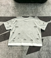 Short pour homme personnalisé imprimé Kornit, motif éclaboussures de sang gothique graffiti, en tissu épais, délavé à l'acide, effet usé et troué