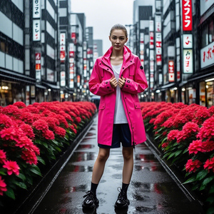 Abrigo largo rojo rosa y azul para <span class=keywords><strong>mujer</strong></span>, cálido, informal, resistente al agua, chaqueta de PU con capucha, impermeable, muy popular en Europa OEM - Product Image 2